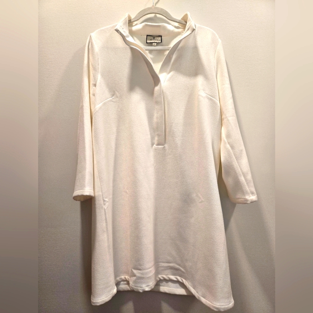 Tuckernuck Ivory 3/4 Sleeve Shirtdress L
